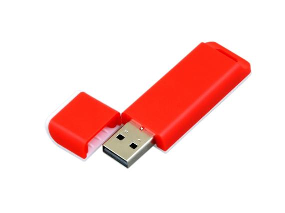 USB 2.0- флешка на 16 Гб с оригинальным двухцветным корпусом