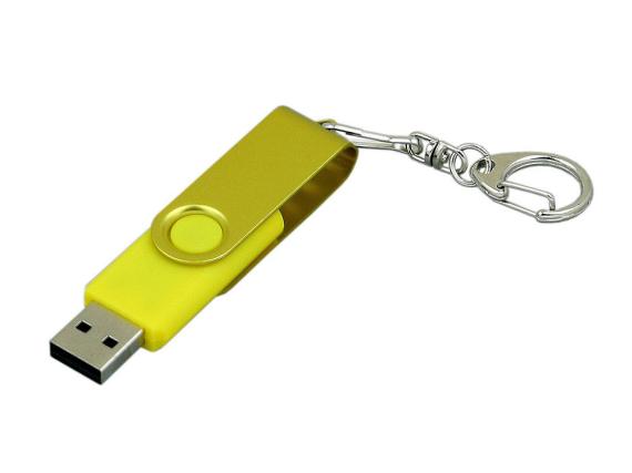 USB 3.0- флешка промо на 64 Гб с поворотным механизмом и однотонным металлическим клипом