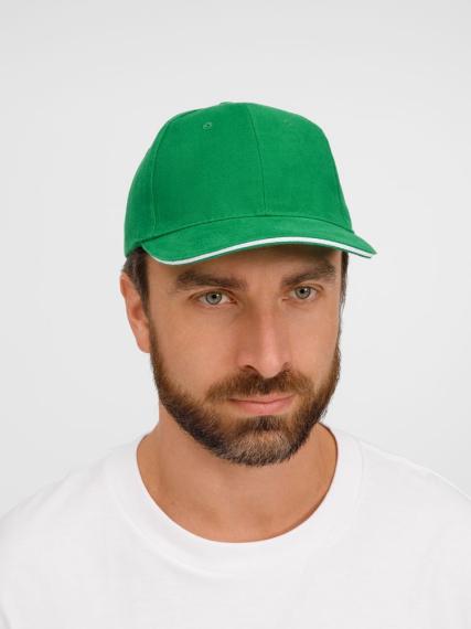 Бейсболка Buffalo, ярко-зеленая с белым