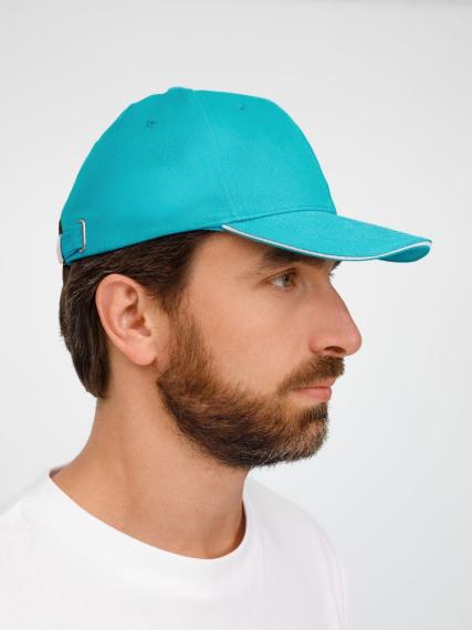 Бейсболка Buffalo, бирюзовая с белым
