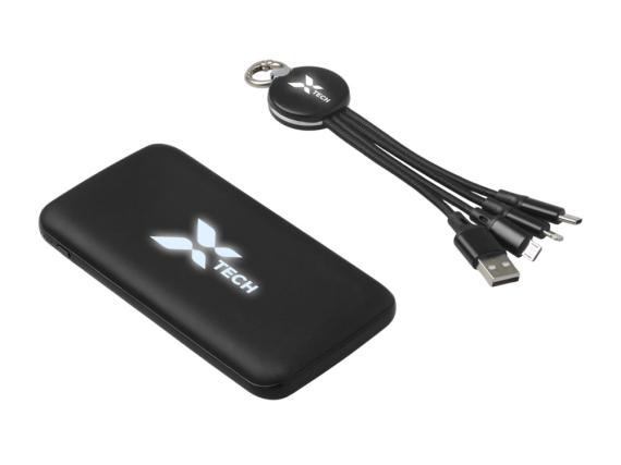 Набор из внешнего аккумулятора и универсального кабеля с подсветкой лого «Reserve LED», 10000mAh