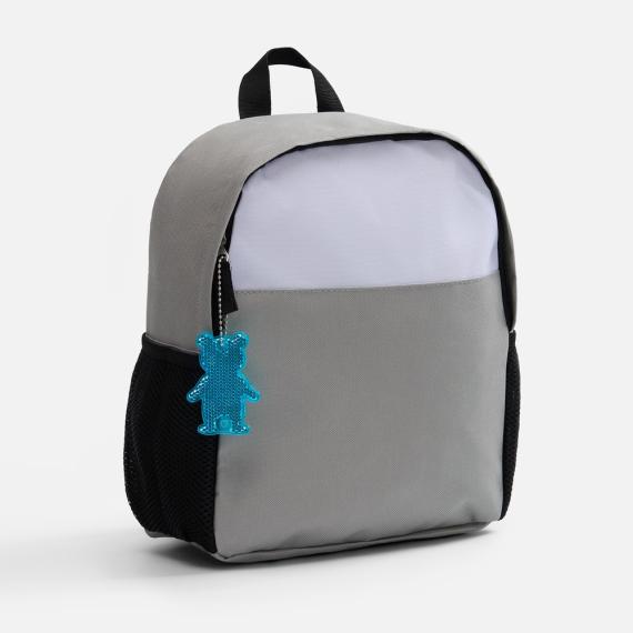 Пешеходный светоотражатель с цепочкой «Мишка», синий