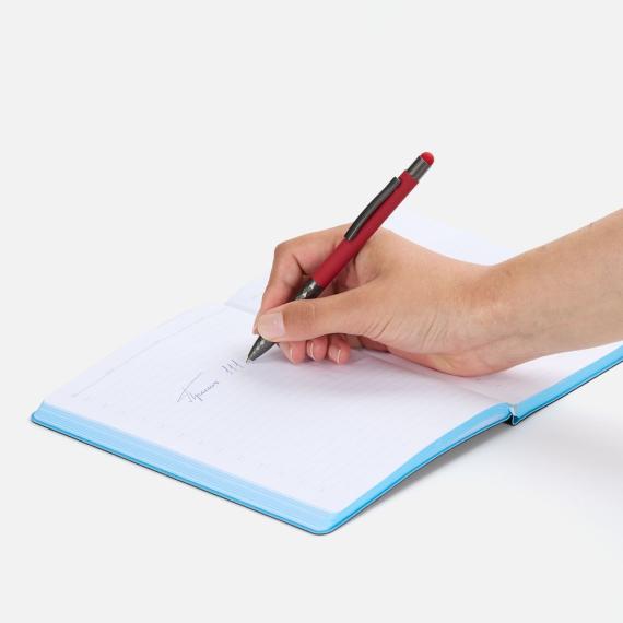 Ручка шариковая со стилусом Digit Soft Touch, красная