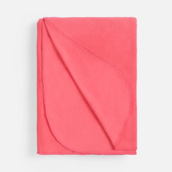 Флисовый плед Warm&Peace, розовый (коралловый)