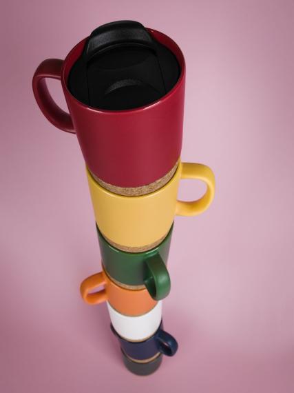 Кружка с пробковой подставкой Corky Walk, желтая