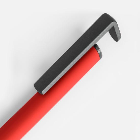 Ручка шариковая Standic с подставкой для телефона, красная