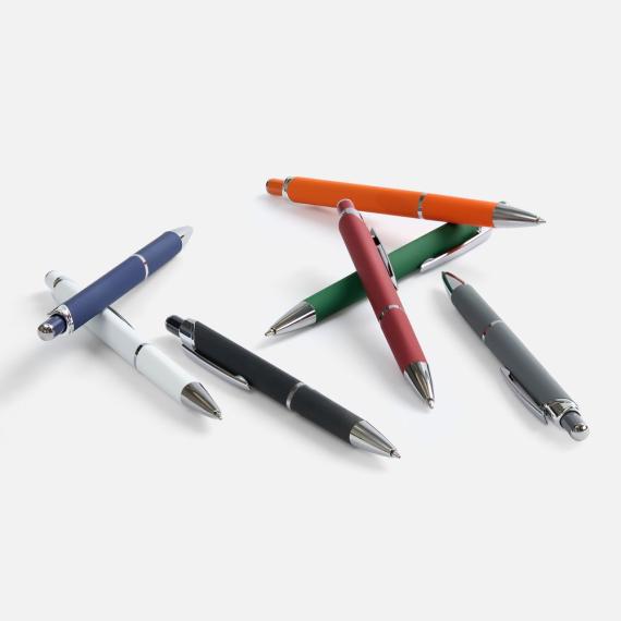 Ручка шариковая Chromos Soft Touch, серая