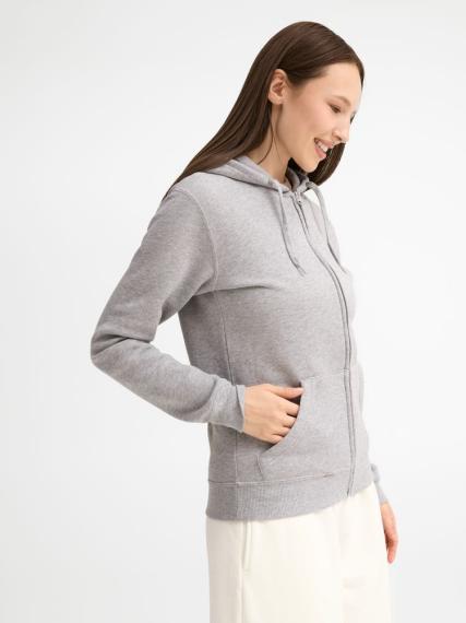 Толстовка женская на молнии с капюшоном Seven Women 290, серый меланж, размер L