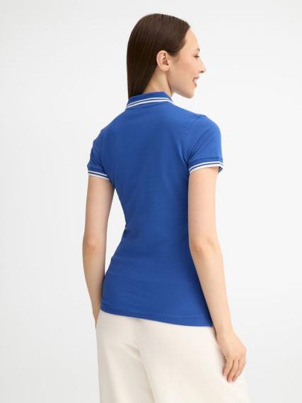 Рубашка поло женская Pasadena Women 200 с контрастной отделкой ярко-синяя с белым, размер M