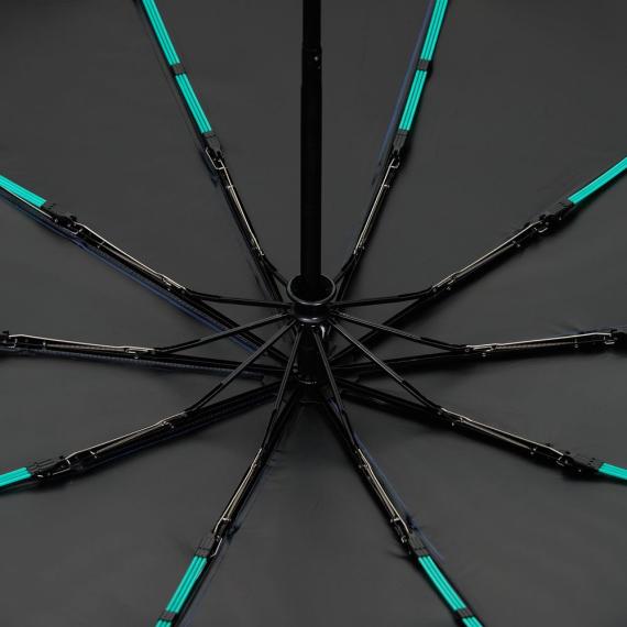 Зонт складной Skymate с УФ-защитой и ручкой-карабином, темно-синий