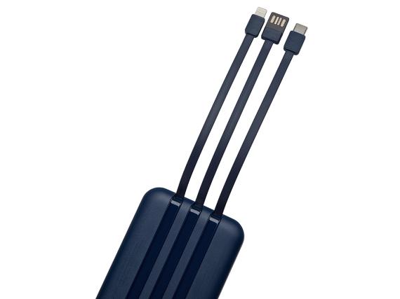 Магнитный беспроводной внешний аккумулятор со встроенными кабелями «Мэни», 10000 мАч