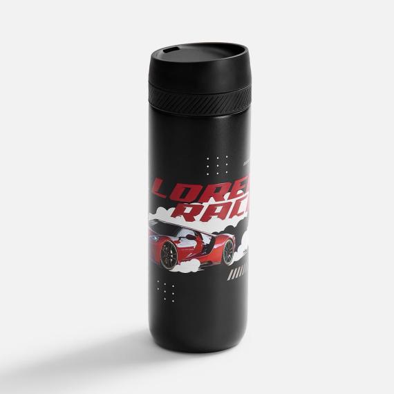 Термостакан X1 с цветной кнопкой, черный с красным