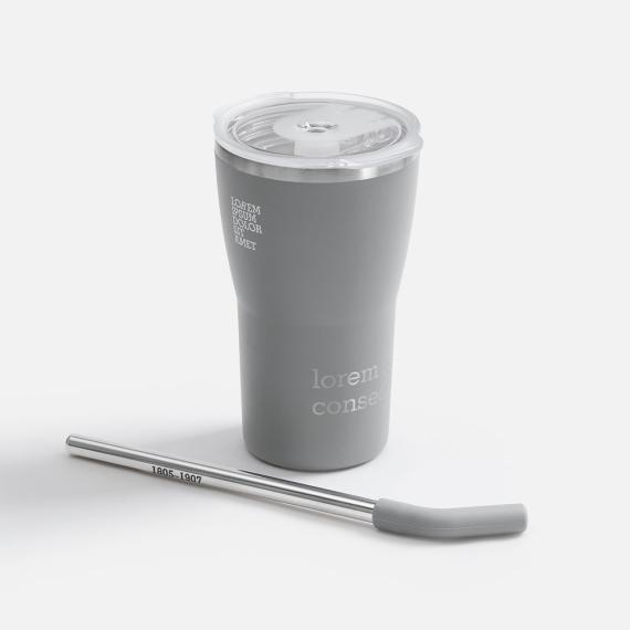 Термостакан Sapporo без логотипа, серый