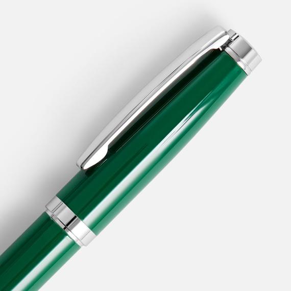 Ручка шариковая Letra Chrome, глянцевая, темно-зеленая